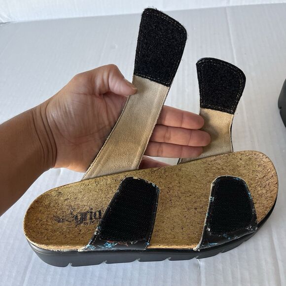 ALEGRIA RUBIE SANDALS VEGAN LEATHER DOUBLE ADJUSTABLE STRAPS SLIDES EU 39 US 9 - Picture 10 of 15